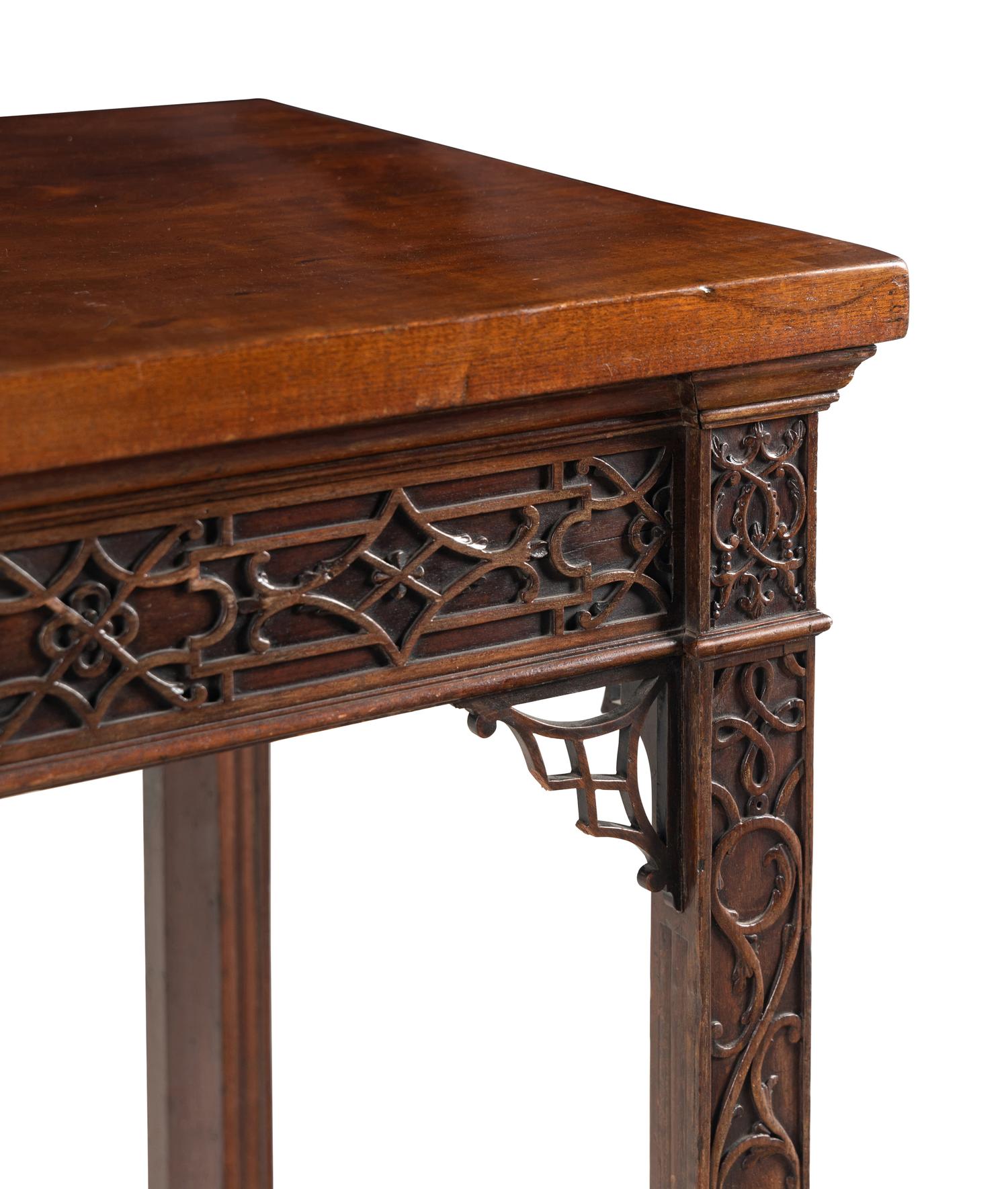 A George III "Chinese Chippendale" Style Mahogany Console Table