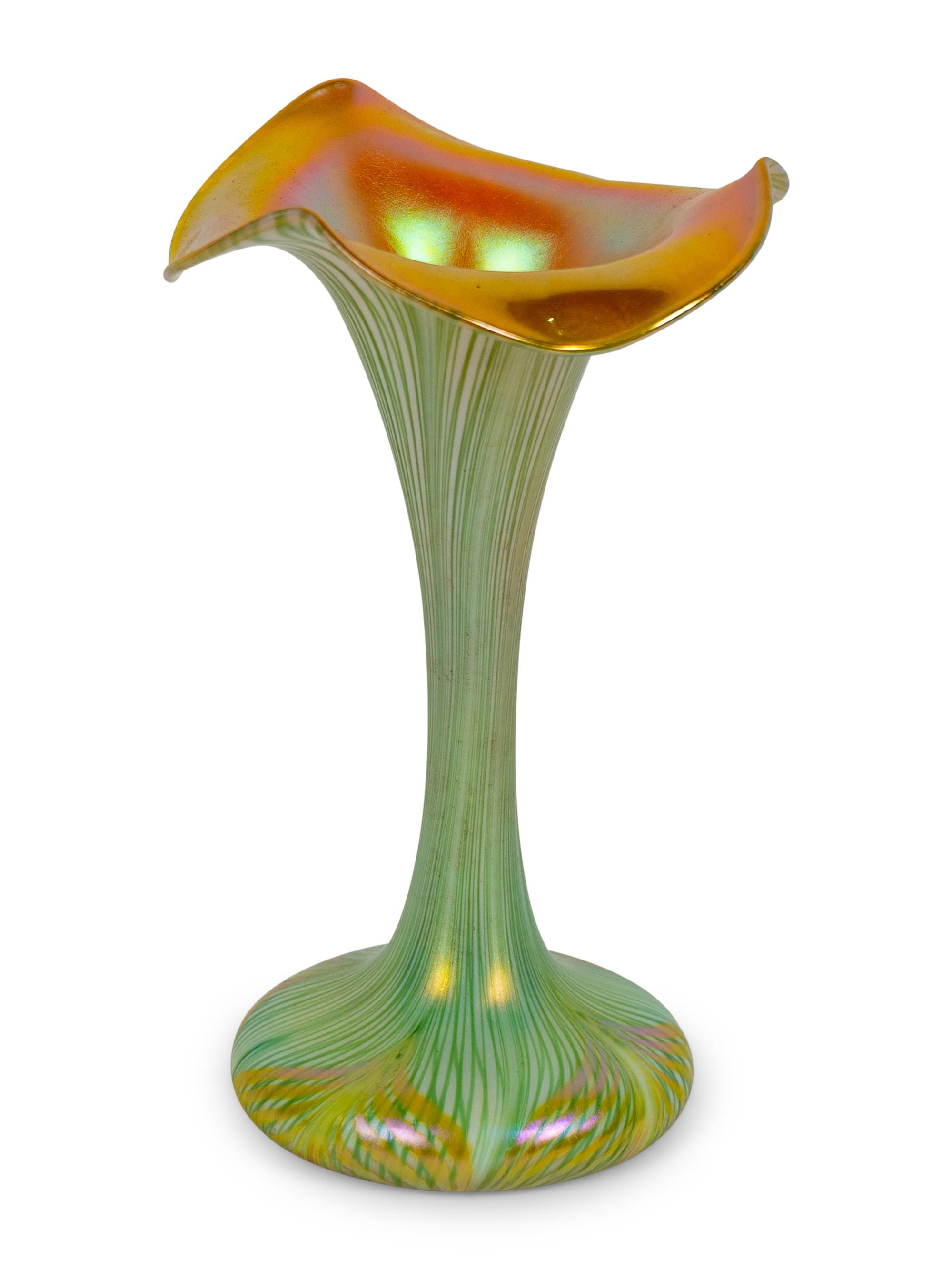 A Quezal Iridescent Glass Vase