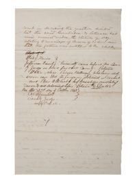 [SLAVERY & ABOLITION]. SLATER, Patience. Document signed by formerly enslaved woman detailing her personal history. Jefferson County, FL, 2 October 1868.