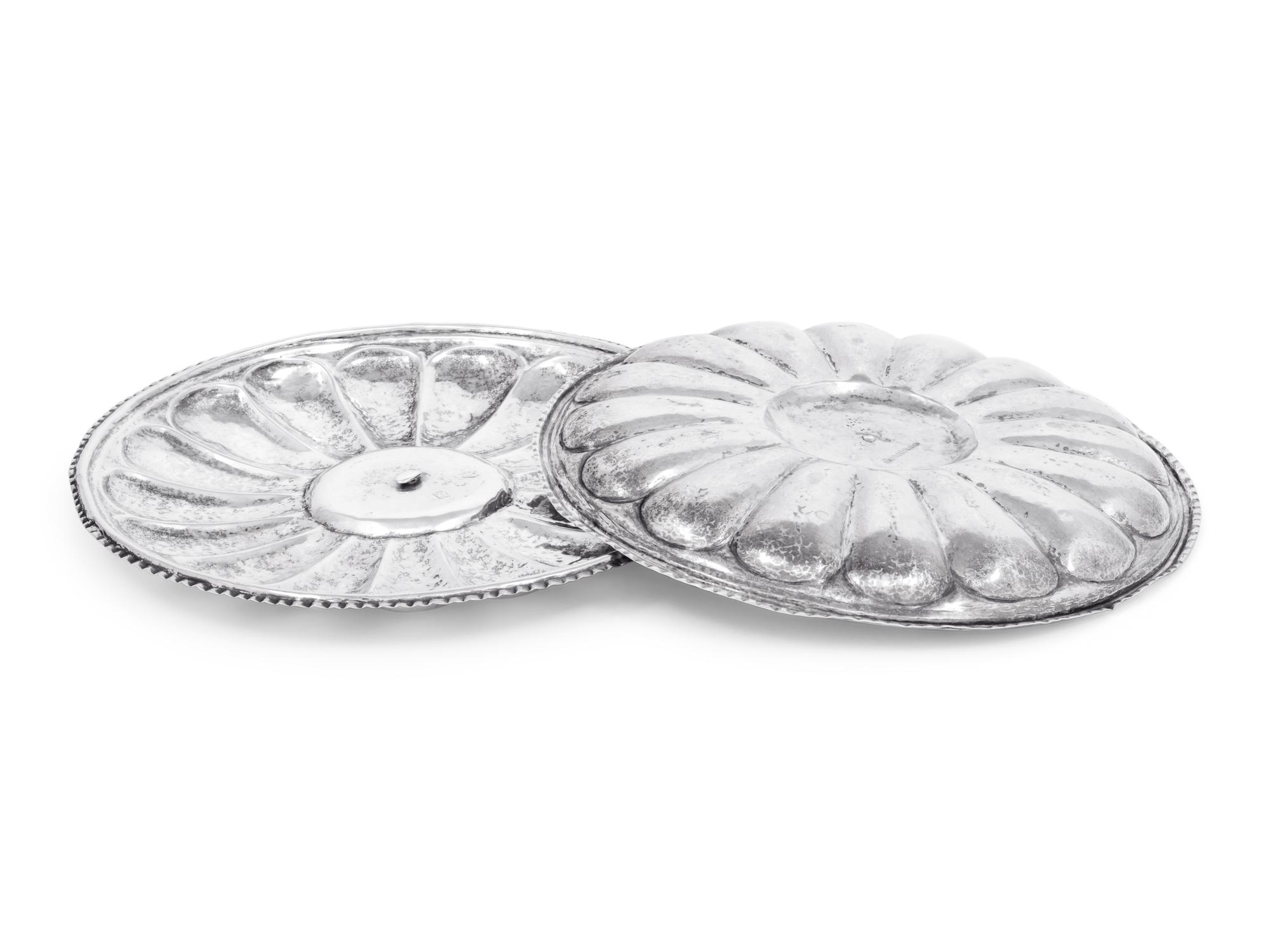 A Pair of Spanish Empire Silver Sweetmeat Dishes