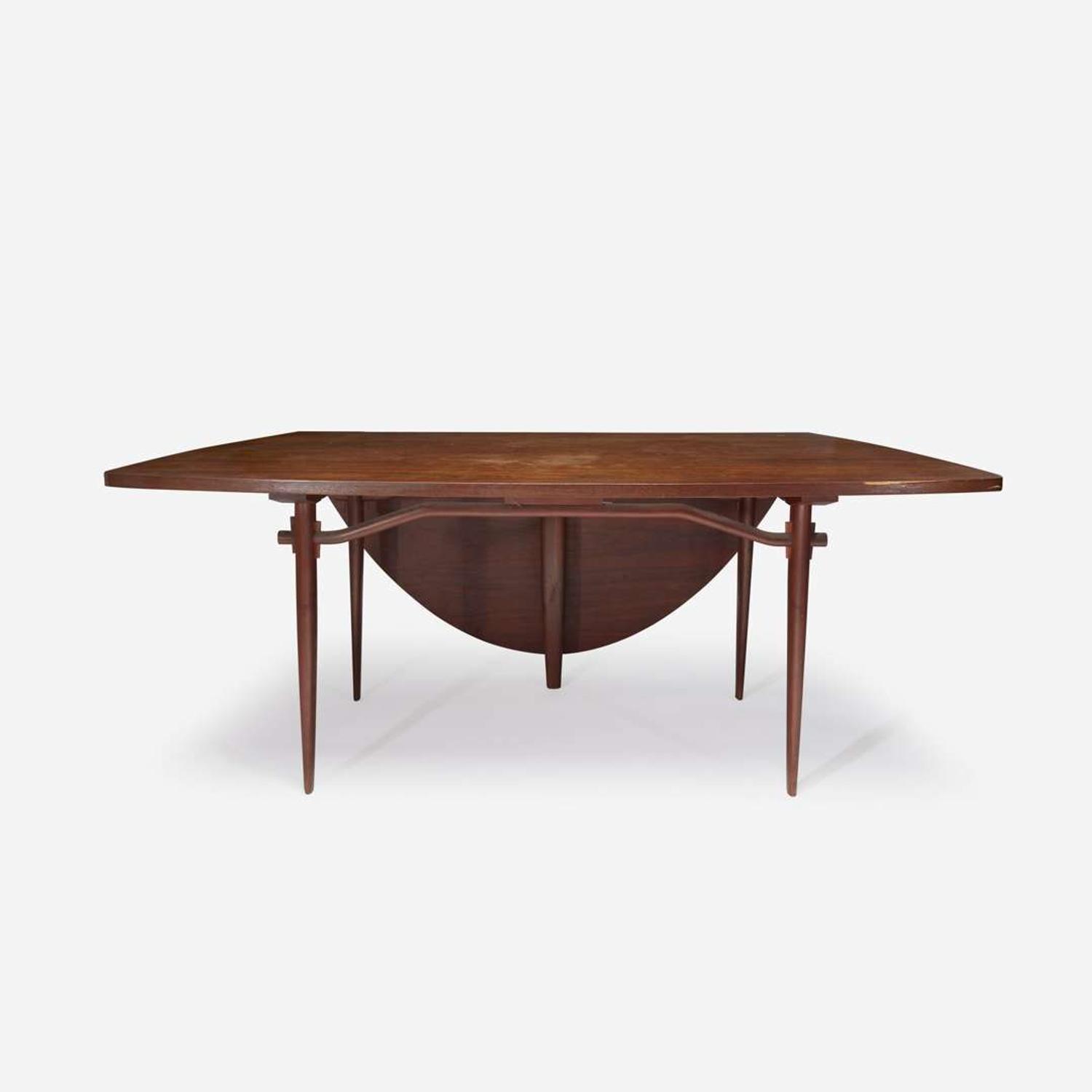 George Nakashima (American, 1905-1990) "Origins" Dining Table With Drop-Leaf, Model No. 269, Widdicomb, Grand Rapids, MI, circa 1960
