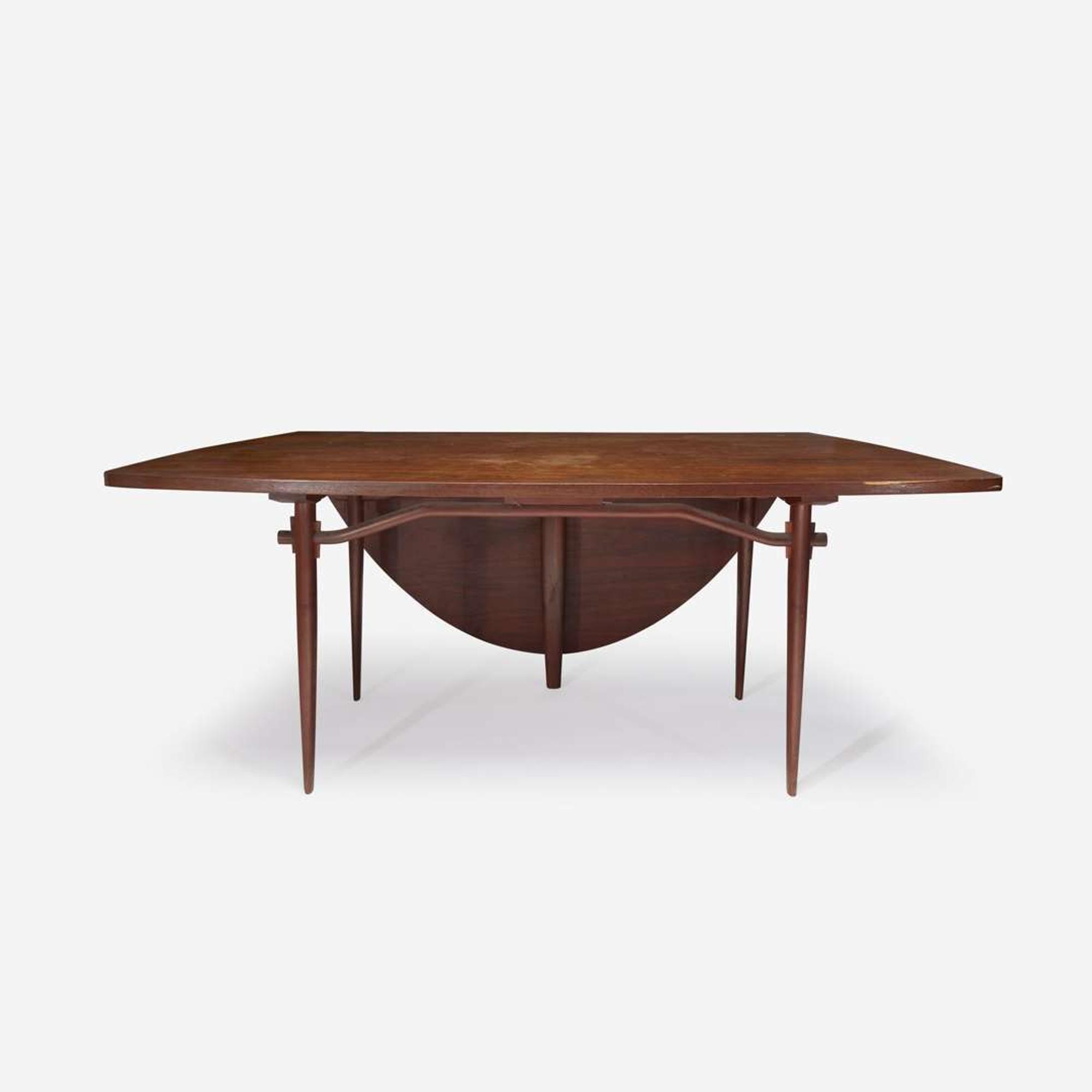 George Nakashima (American, 1905-1990) "Origins" Dining Table With Drop-Leaf, Model No. 269, Widdicomb, Grand Rapids, MI, circa 1960