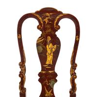 A Pair of English Red-Japanned Side Chairs