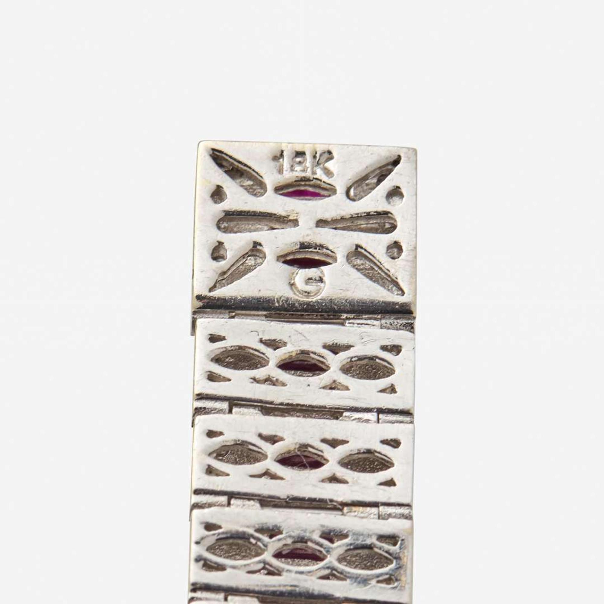 An 18K White Gold, Diamond, and Ruby Bracelet