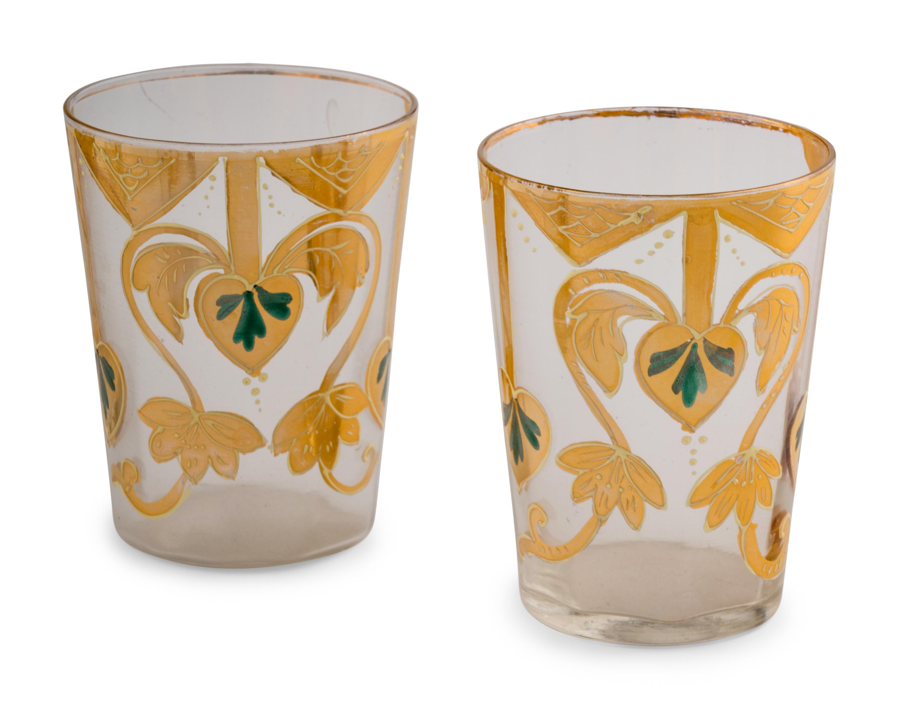 A Czech Enamel and Gilt Decorated Glass Punch Service