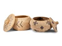 Alaskan Native Lidded Storage Baskets