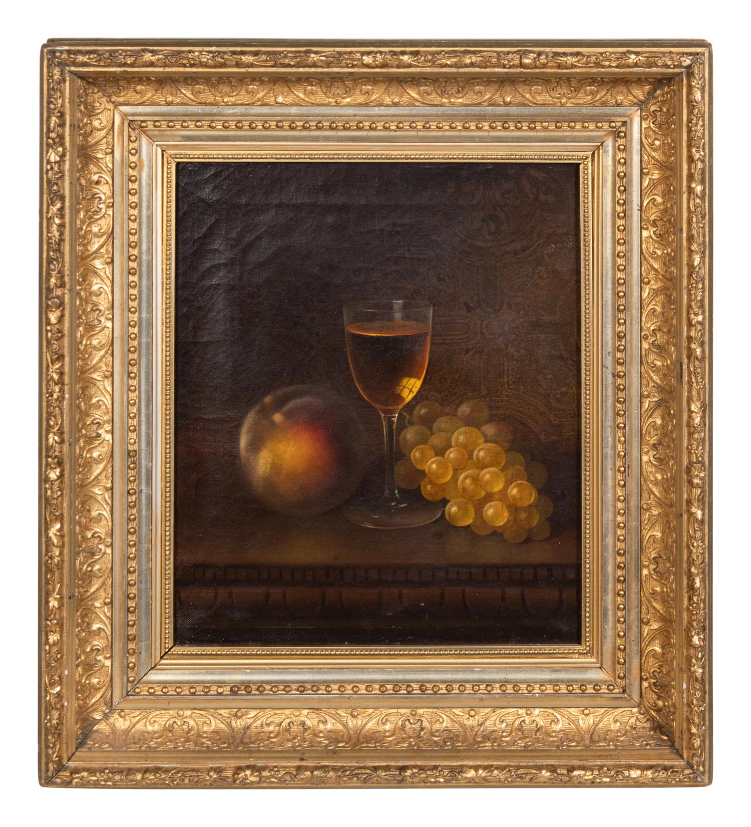Four Still Life Paintings Depicting Fruit and Wine