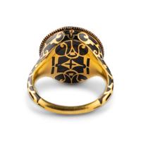 A Continental Gold, Jeweled and Enamel Decorated "Surprise" Compass-Ring