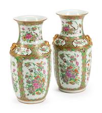 A Pair of Rose Medallion Porcelain Vases