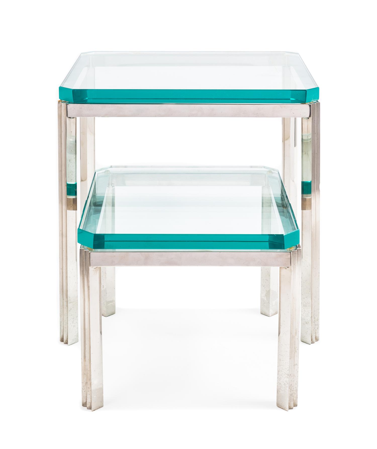 Attributed to Pace, USA, 1970s, a pair of low nesting tables