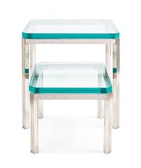 Attributed to Pace, USA, 1970s, a pair of low nesting tables
