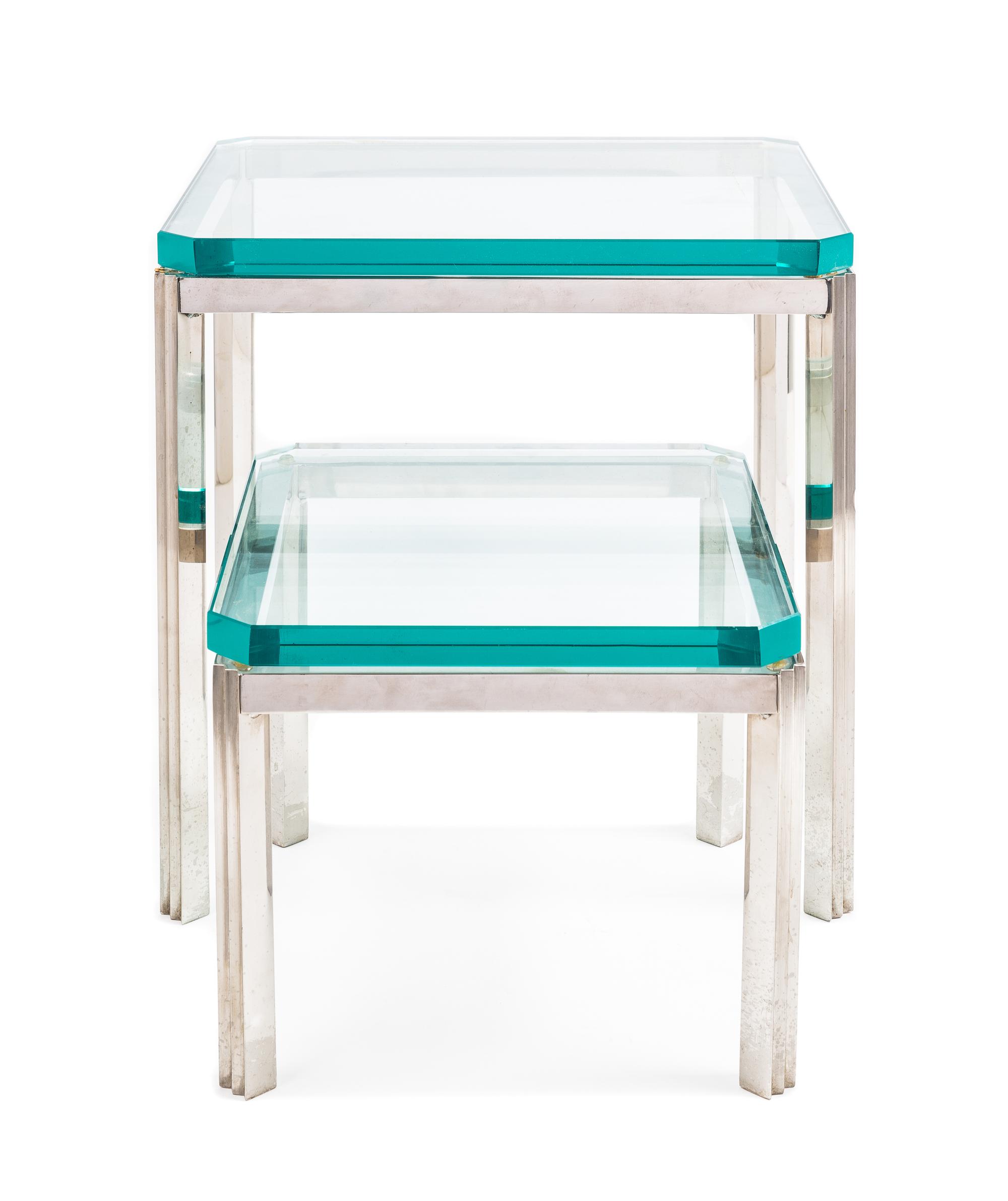 Attributed to Pace, USA, 1970s, a pair of low nesting tables