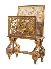 A Louis XVI Style Giltwood Folio Stand