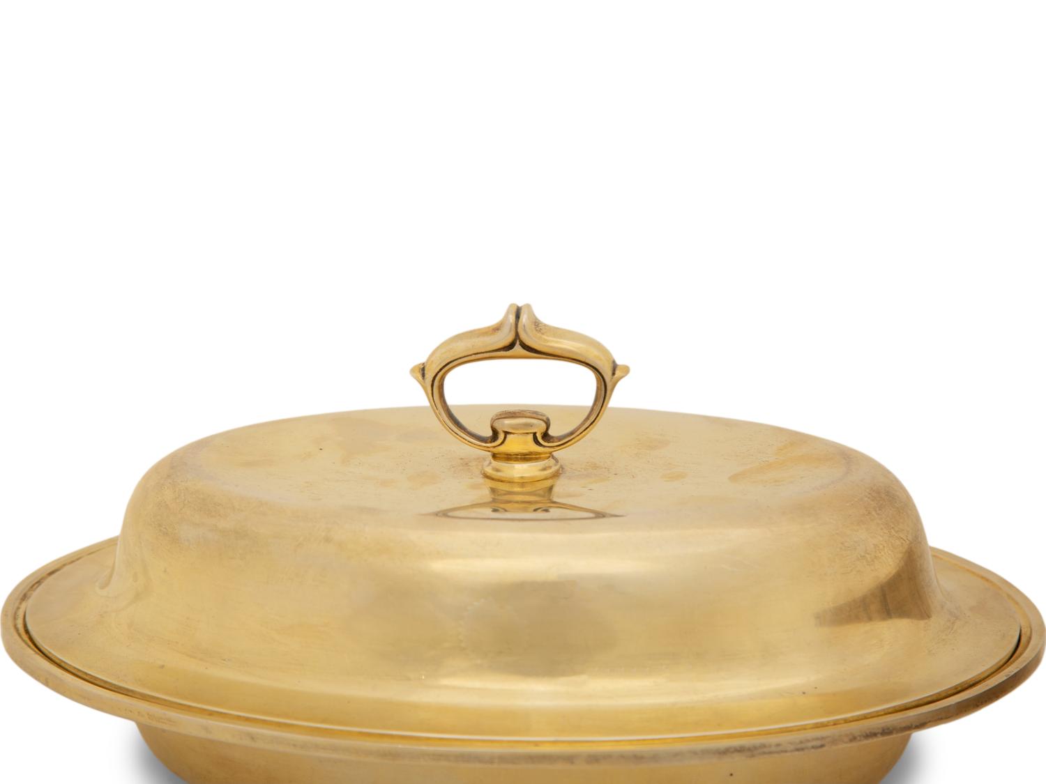 An American Silver-Gilt Entrée Dish and Cover and a Repoussé Bowl