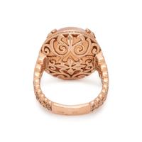 FRENCH, ROSE GOLD, PINK MOONSTONE AND DIAMOND RING
