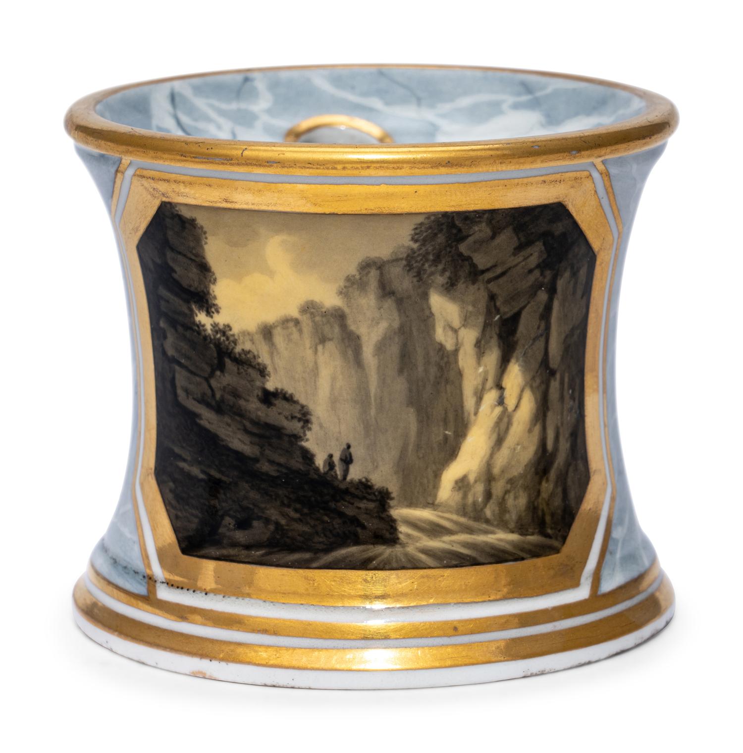 A Worcester (Barr, Flight and Barr) Porcelain Inkwell