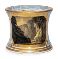 A Worcester (Barr, Flight and Barr) Porcelain Inkwell
