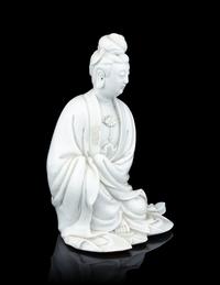 A Blanc-de-Chine Porcelain Figure of Guanyin