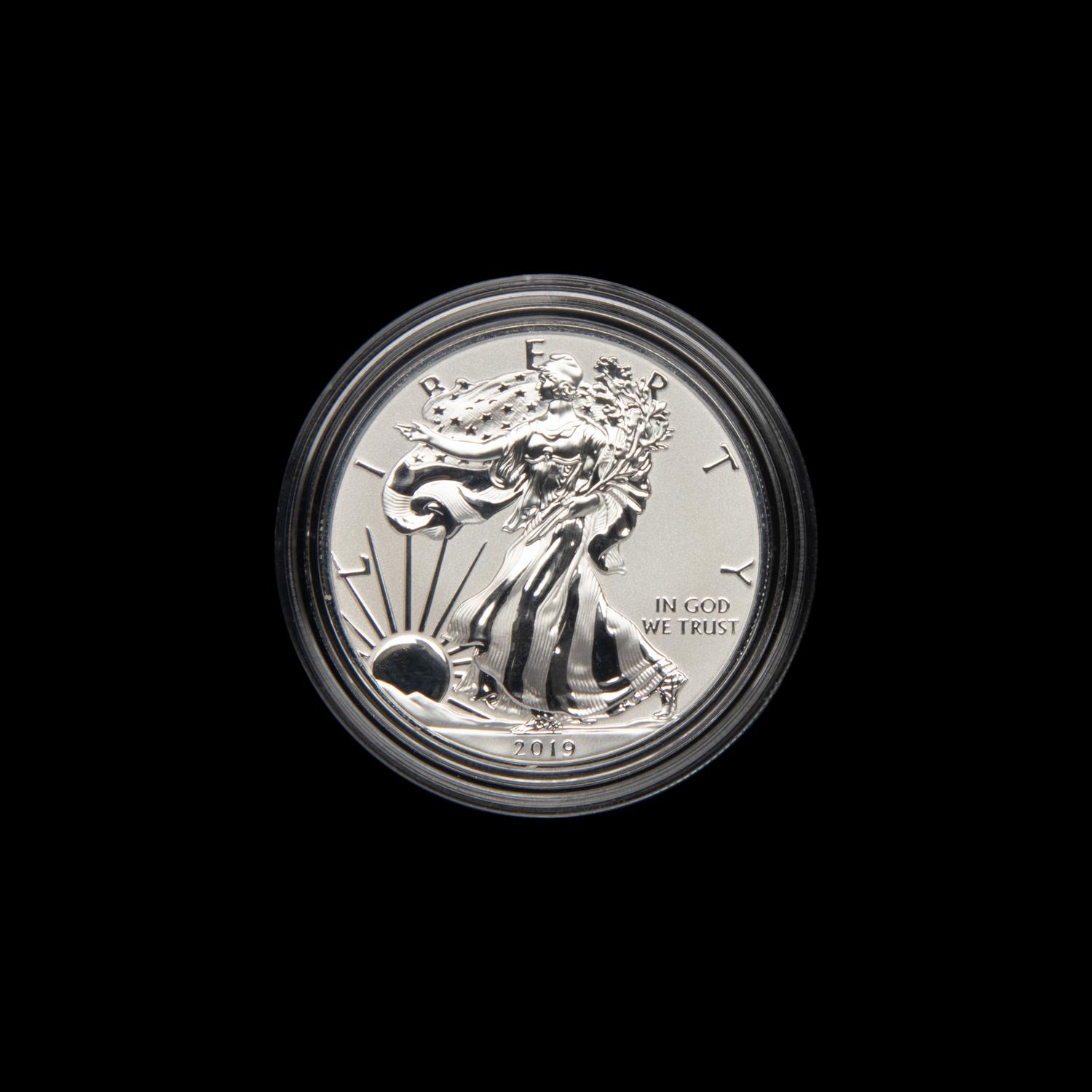 A 2019-S Silver Eagle Enhanced Reverse Proof $1 Coin
