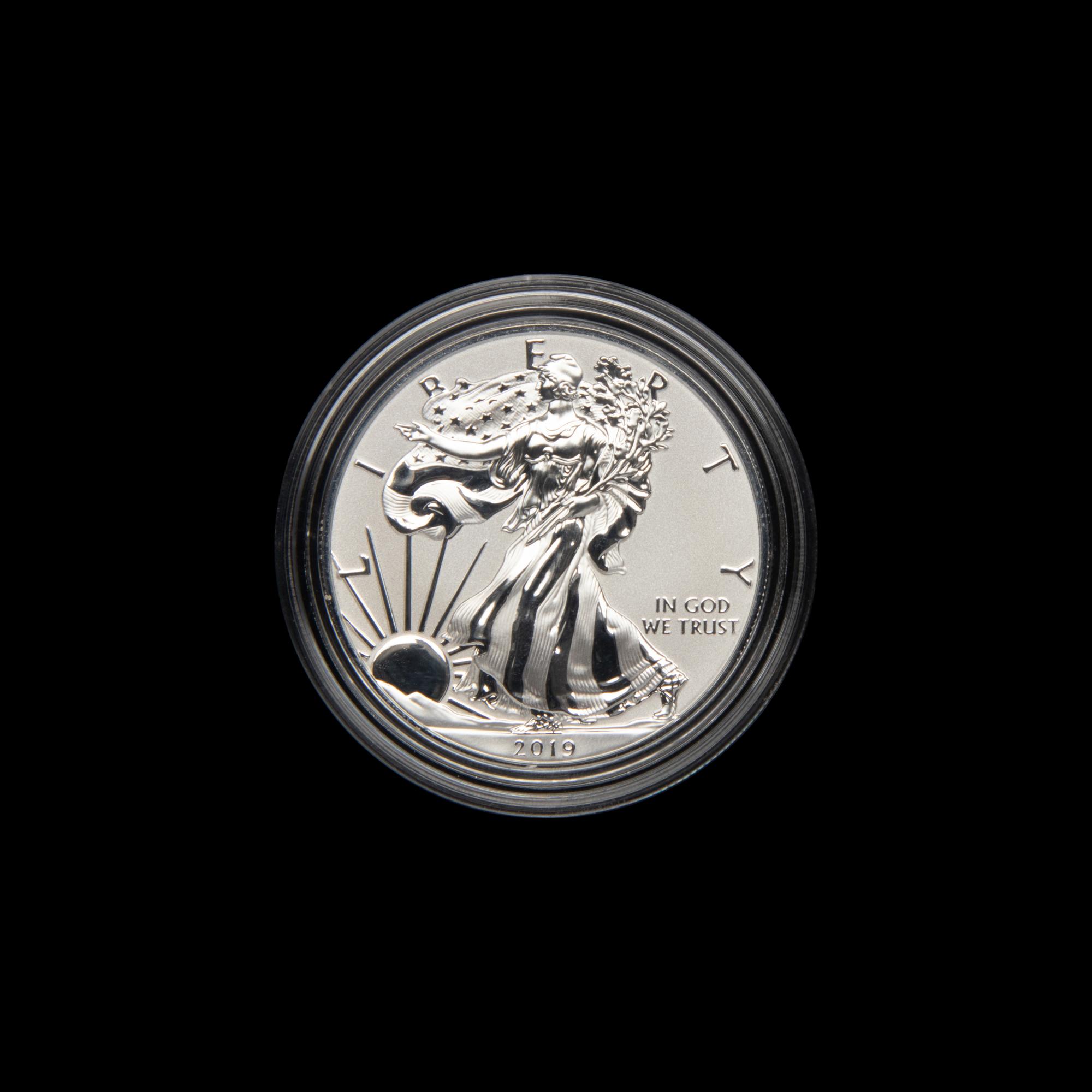 A 2019-S Silver Eagle Enhanced Reverse Proof $1 Coin