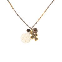 Silver, Yellow Gold, and Multigem Charm Necklace and Chatelaine