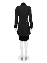 Chanel Double-Breasted Skirt Ensemble Trimmed with Velvet, 1980-90s