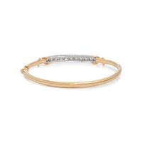 TIFFANY & CO., YELLOW GOLD, PLATINUM AND DIAMOND BANGLE BRACELET