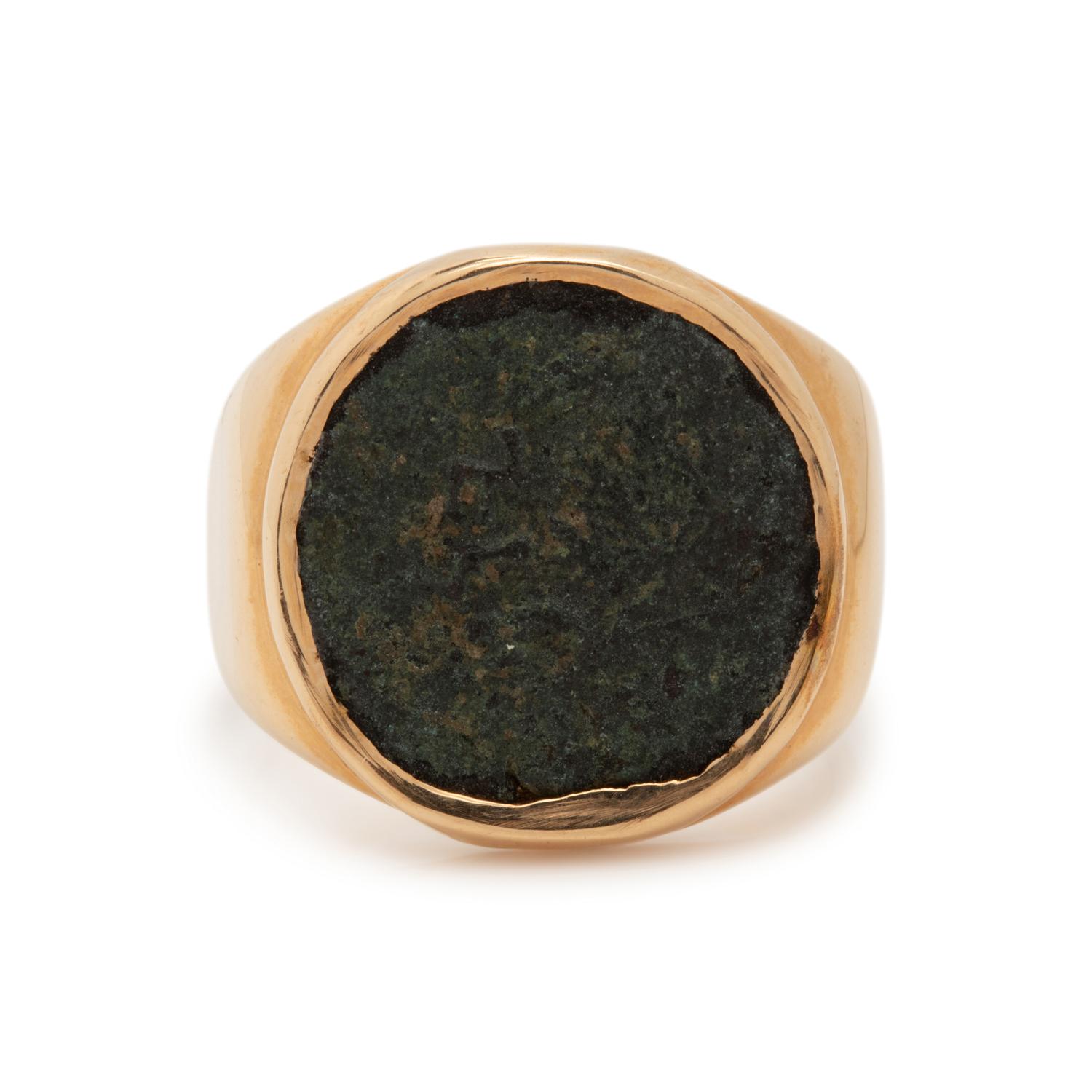 YELLOW GOLD AND COIN RING