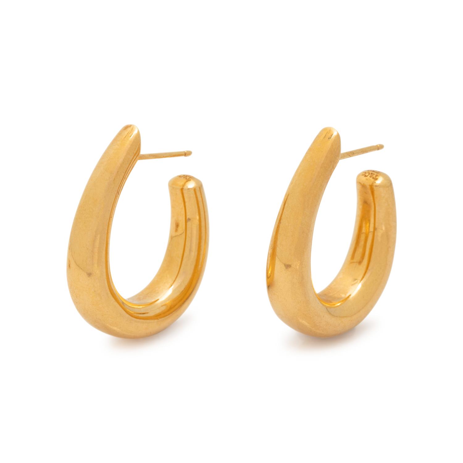 TIFFANY & CO., YELLOW GOLD HOOP EARRINGS