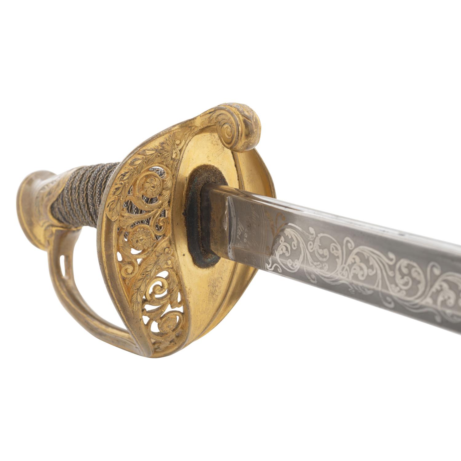Very Fine Ames Model 1850 Foot Officers Sword & Scabbard