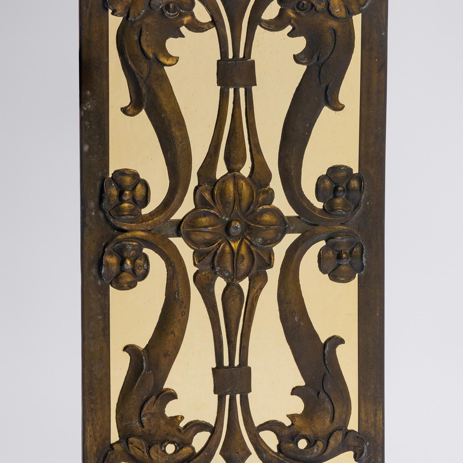Two Amber cathedral glass windows