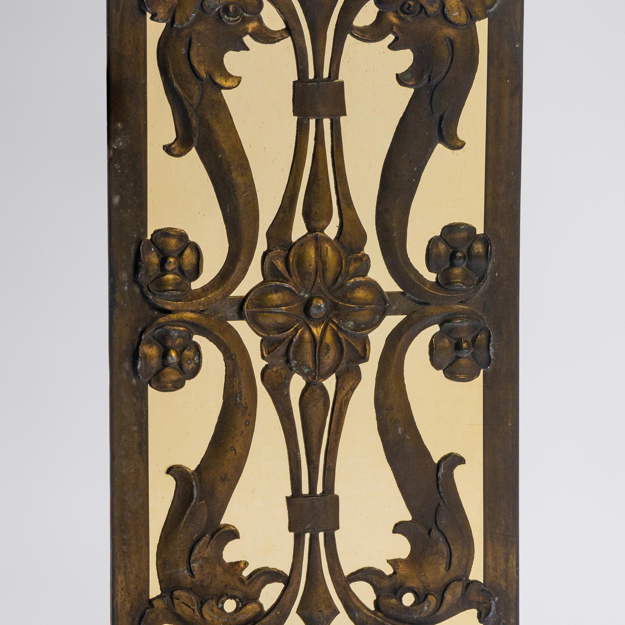Two Amber cathedral glass windows