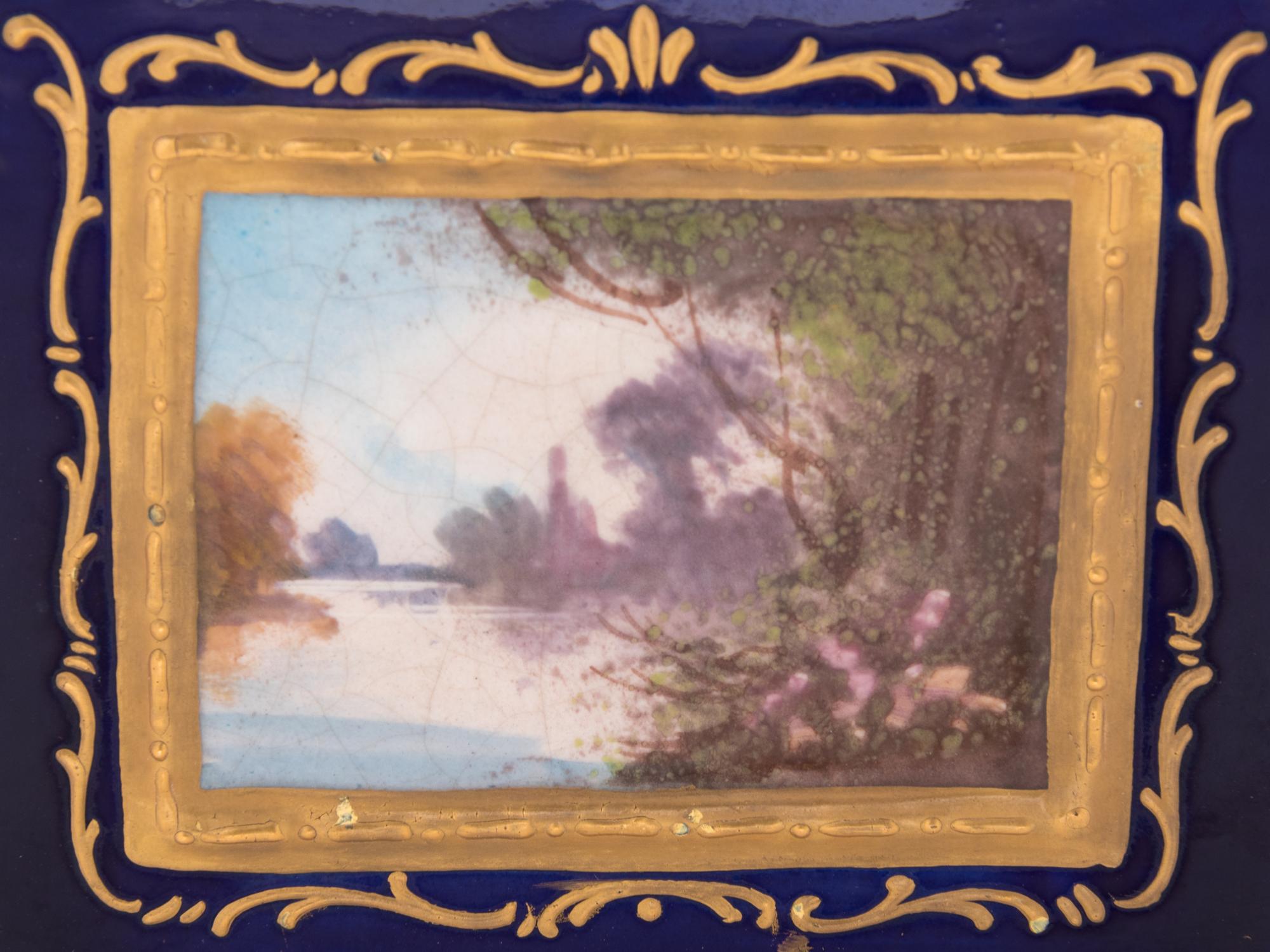 A Sèvres Style Painted and Parcel Gilt Porcelain Table Casket