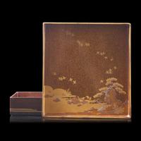 A Japanese Lacquer "Peacock" Writing Box, Late Edo to Meiji Period