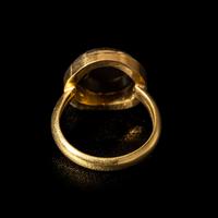 A Roman Carnelian Ring Stone with a Female Portrait Head — Set in a modern gold ring