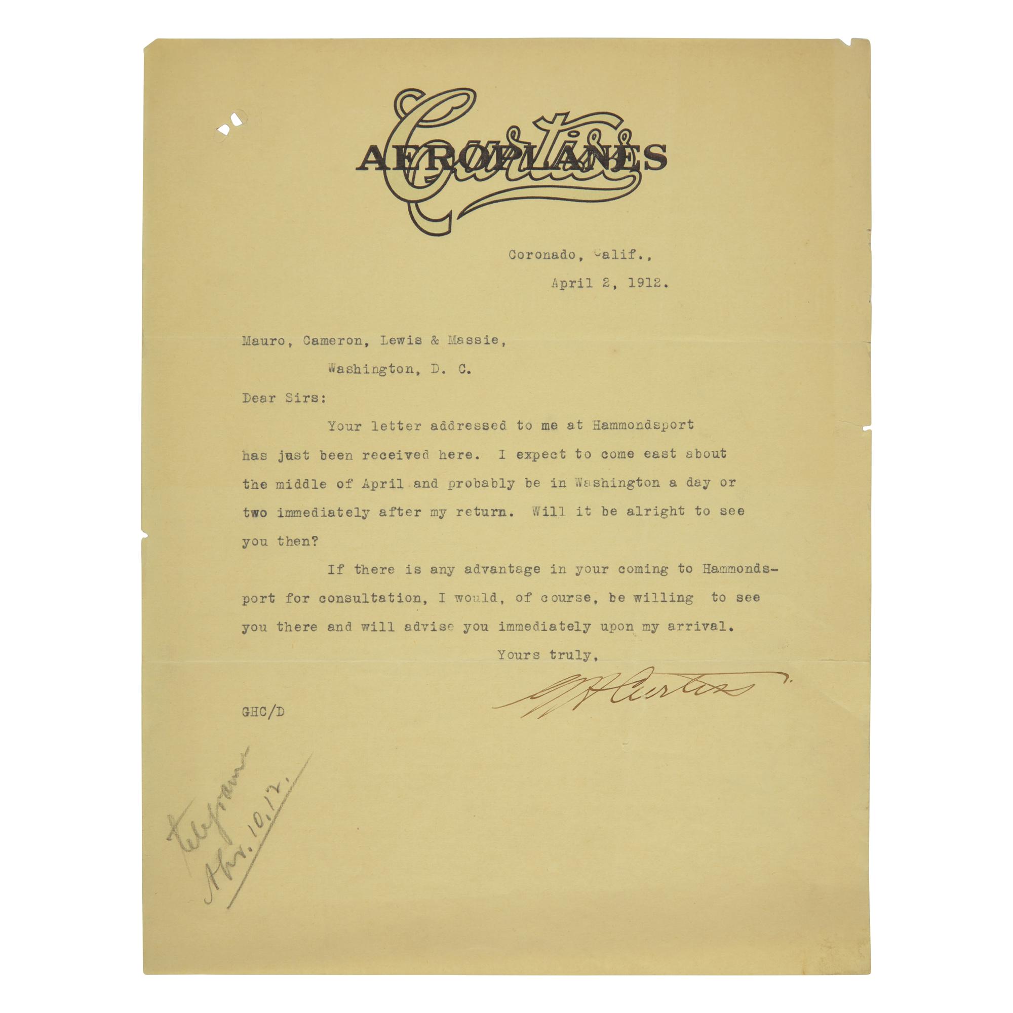 [Science & Medicine] Bell, Alexander Graham. Typed Letter, signed
