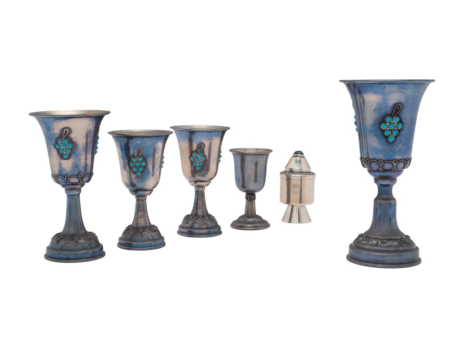 Six Pieces of Judaica Silver