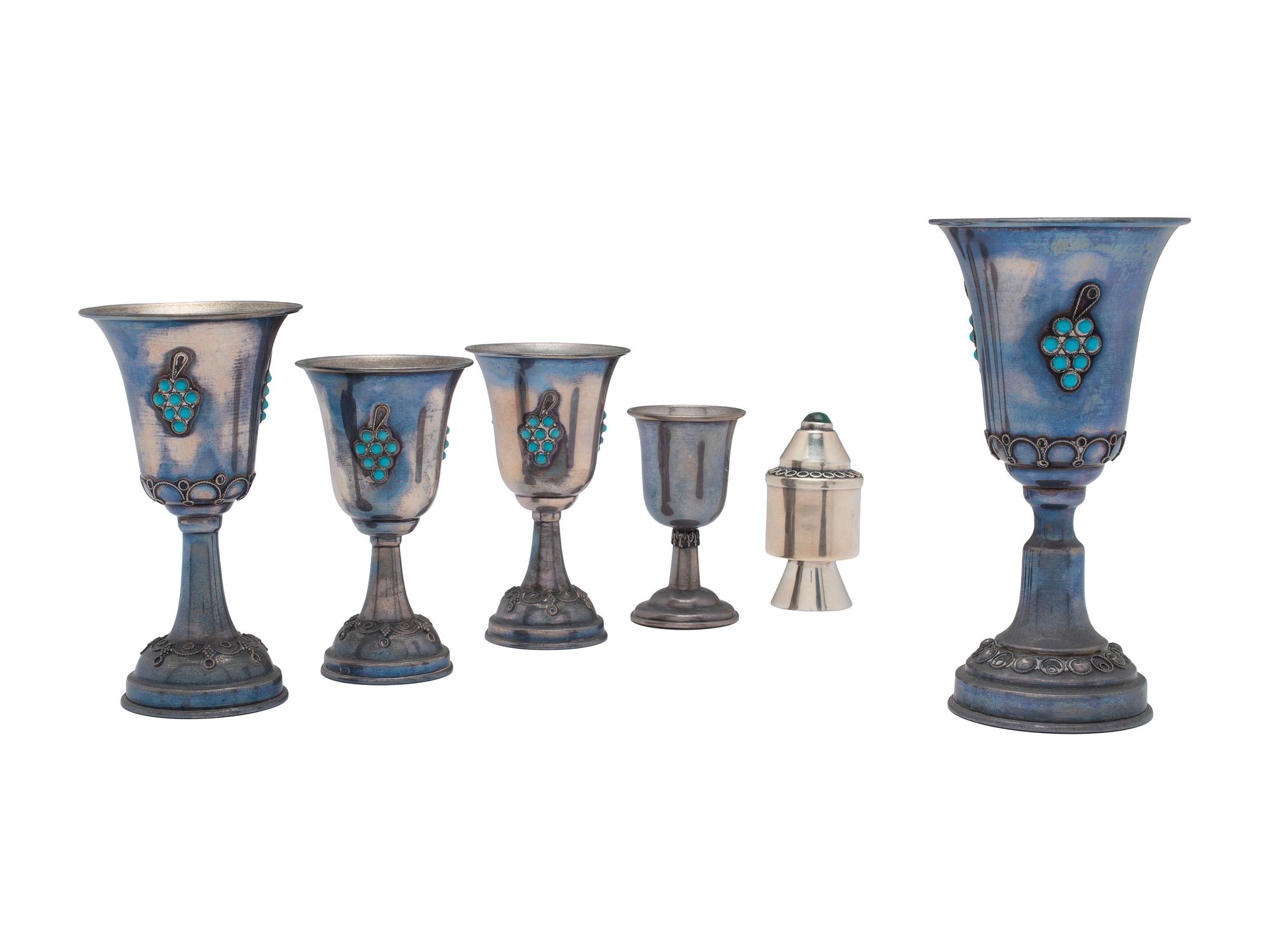 Six Pieces of Judaica Silver