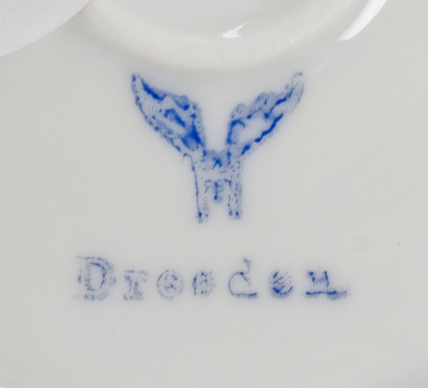 A Dresden Porcelain Partial Tea Service, Height of teapot 5 inches.