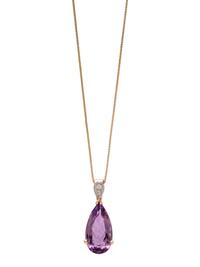 AMETHYST AND DIAMOND PENDANT/NECKLACE