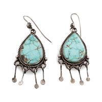 Silver and Turquoise Hook Earrings