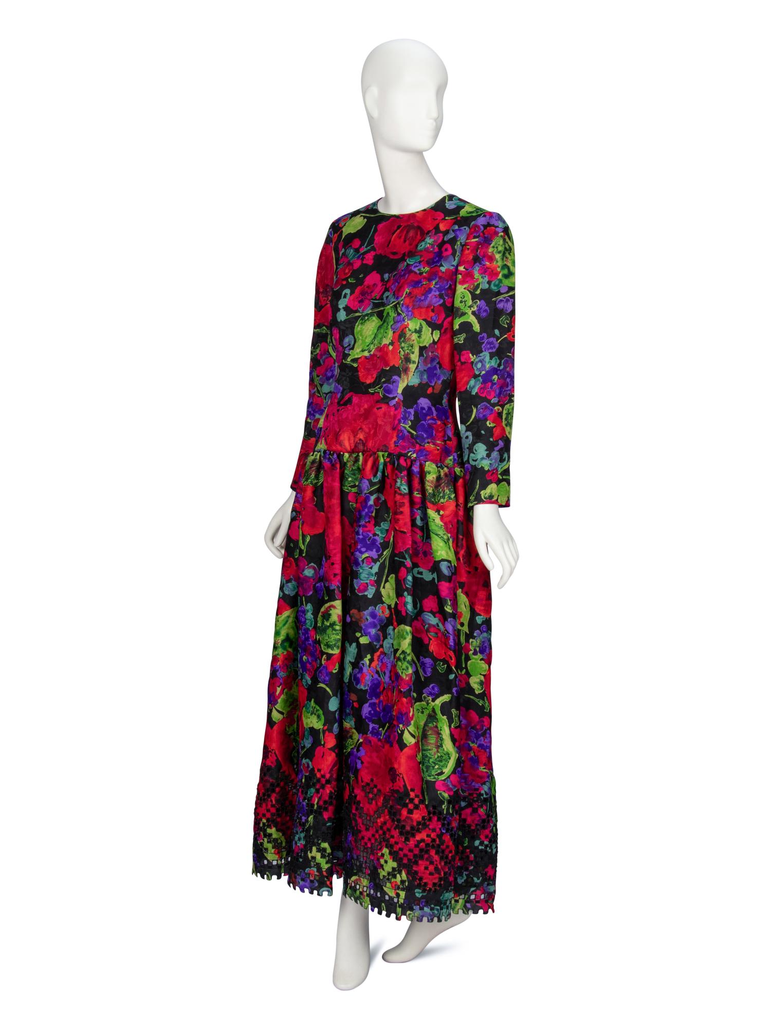 Oscar de la Renta, Floral Print Gown