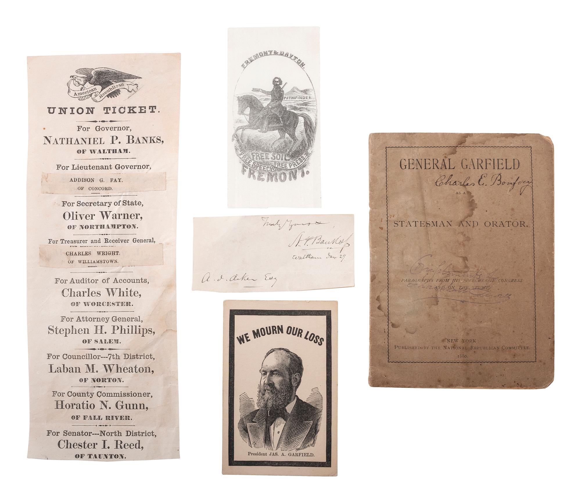 [POLITICS]. Mid-to-late nineteenth-century political ephemera, including: