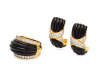 ONYX AND DIAMOND SET