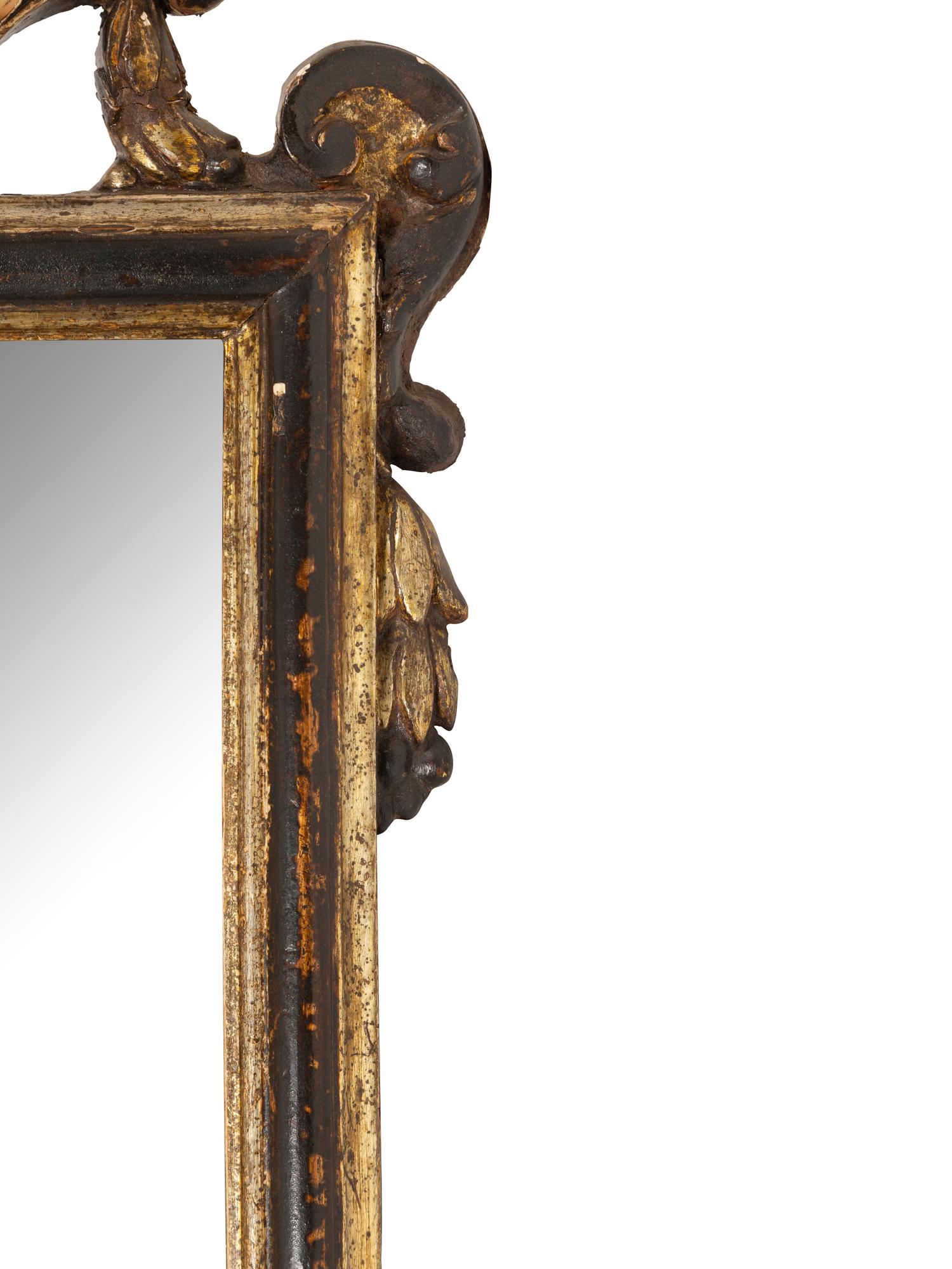 An Italian Baroque Style Painted and Parcel-Gilt Girandole Mirror