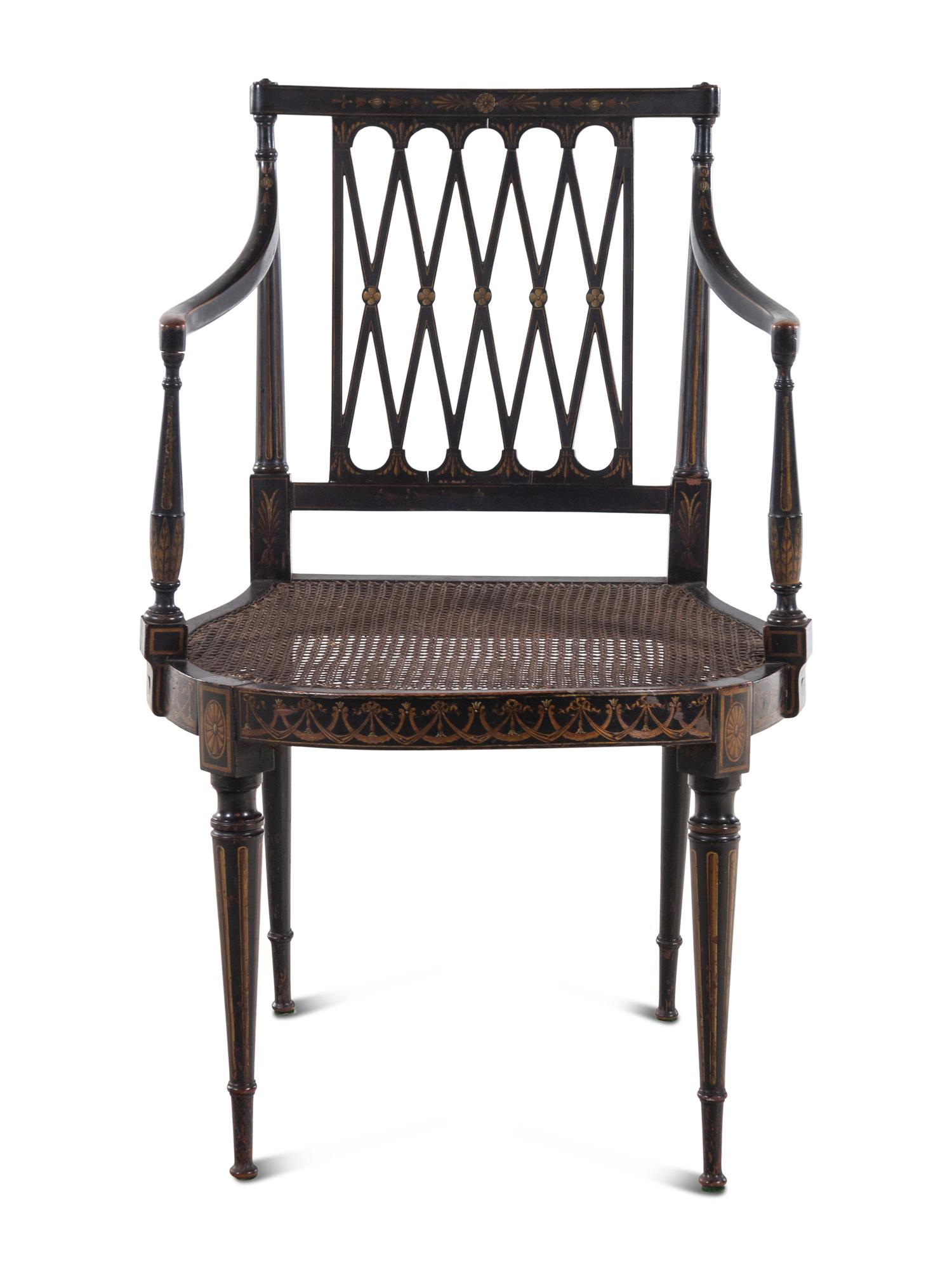 A Regency Style Painted Armchair