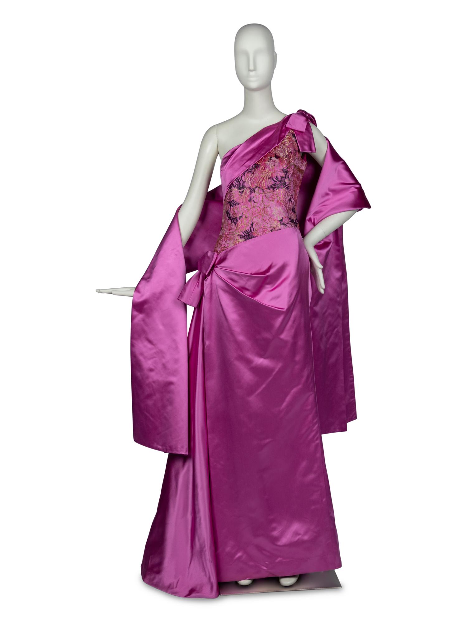 Belleville Sassoon Loran Mullany Pink Satin Gown