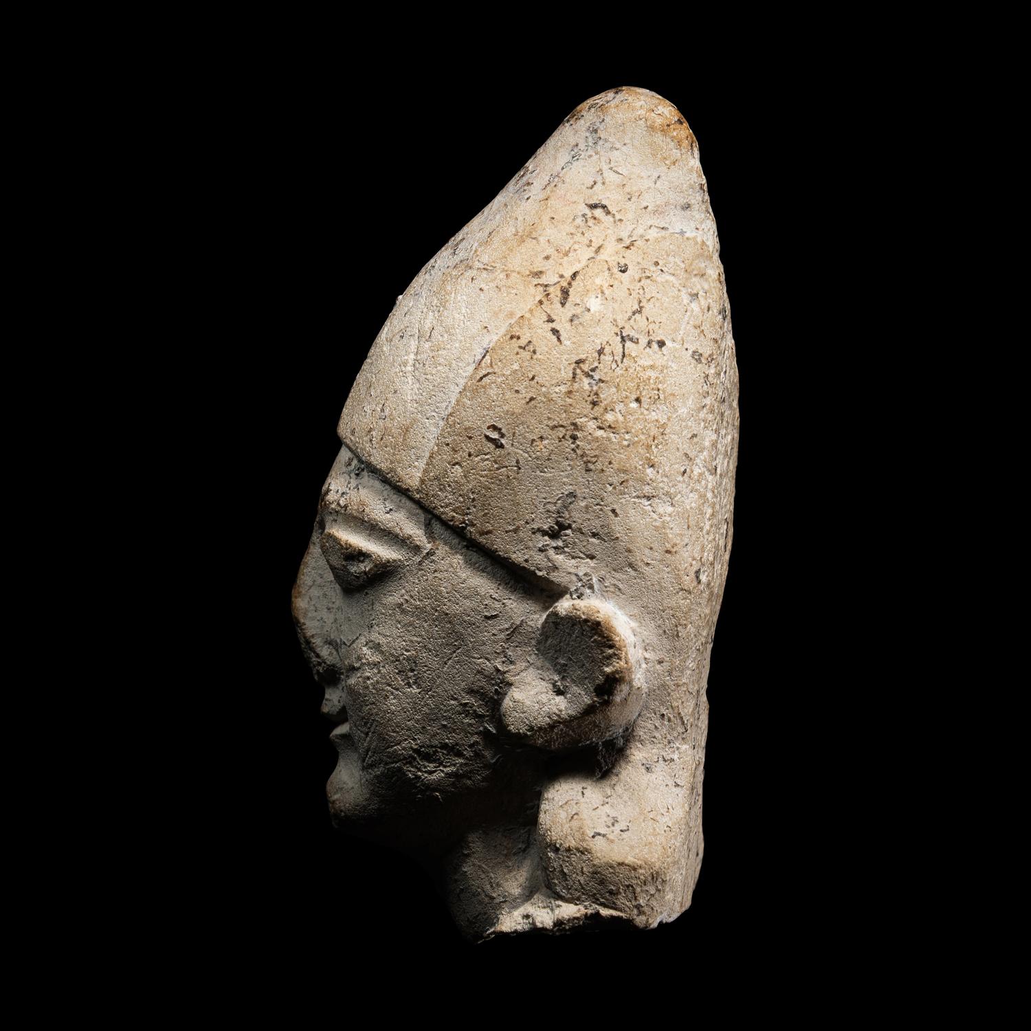 A Cypriot Limestone Votive Head