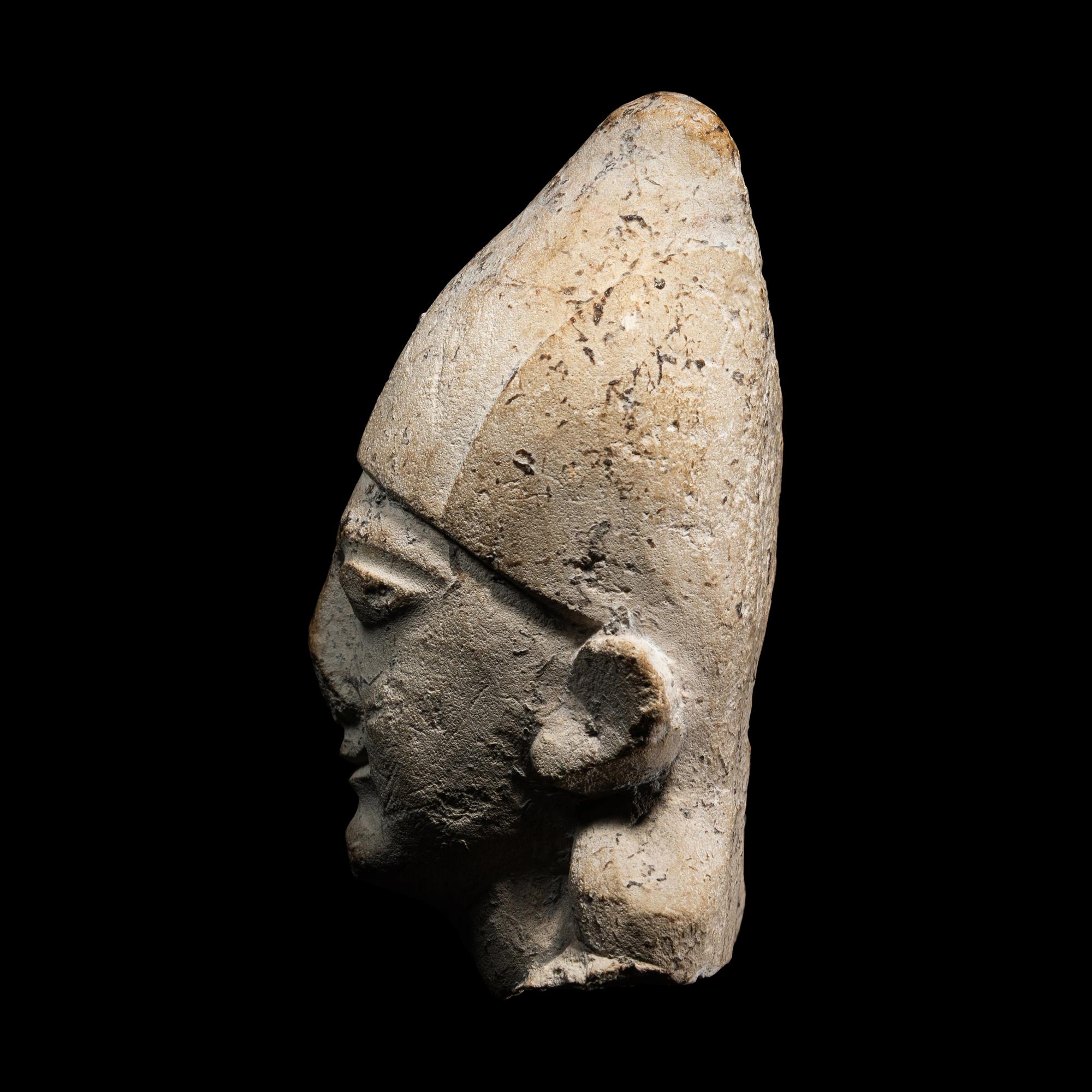 A Cypriot Limestone Votive Head