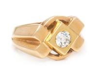 A Yellow Gold and Diamond Ring, 7.50 dwts.
